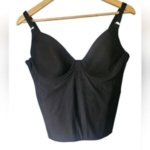 Victoria's Secret PINK Sexy Black Longline Corset Bustier Underwire Bra Top 36C